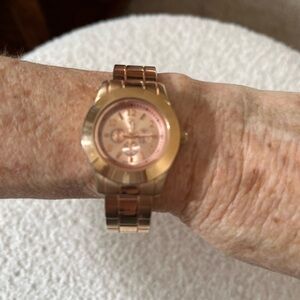 Rose Gold Watch with Pink Dial